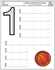 okul öncesi 5 sayısı çizgi çalışması